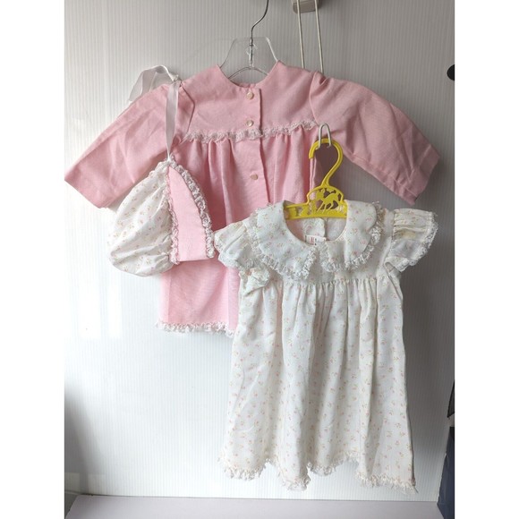 Vintage Sears Girls  Coat Dress Hat Set Outfit 12- 18-24 Months Infant Baby USA - Picture 1 of 13